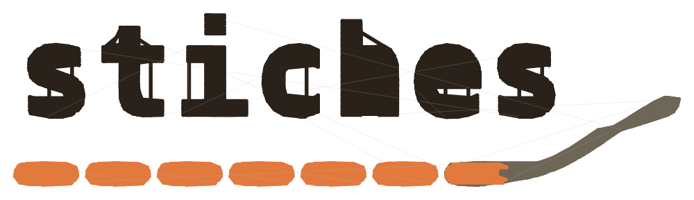 the logo digitized into stitches
